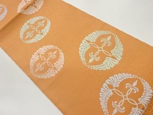 亀甲に草花模様織出し袋帯